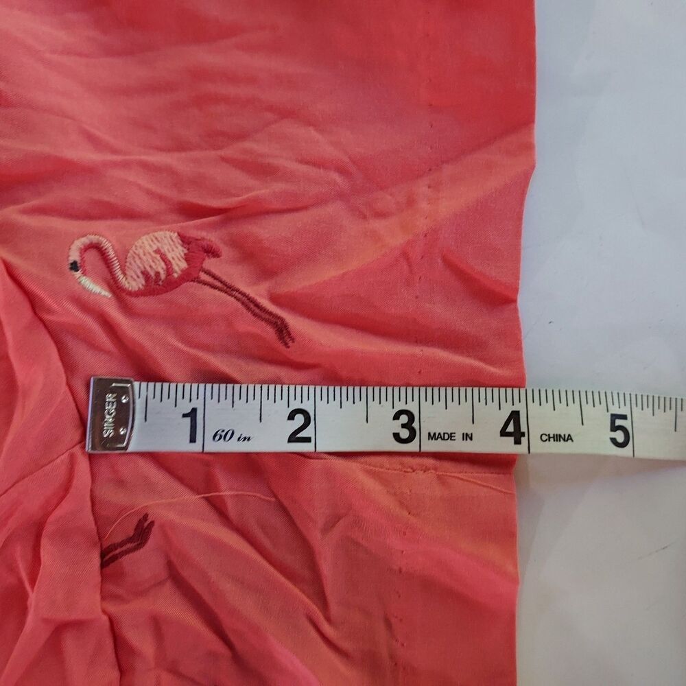 LOFT Embroidered Flamingo Rayon Shorts Flowy Drawstring Elastic Waist Size Small - Picture 9 of 9
